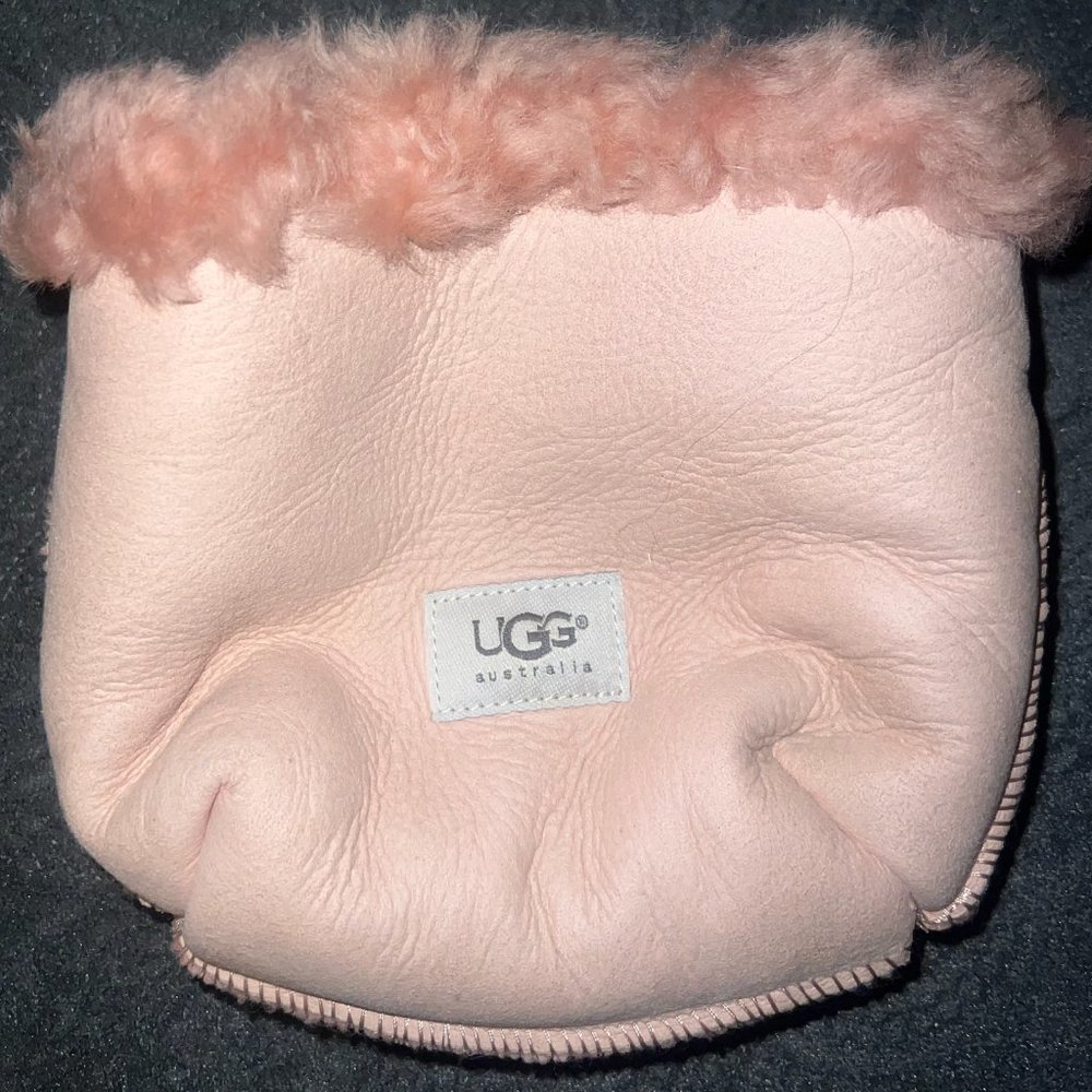 Pink Ugg Shearling Fur mini bucket bag